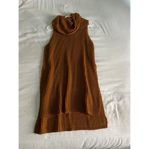 Brown turtle neck sweater tank
